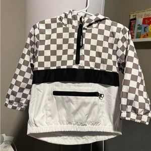 Little Bipsy pullover windbreaker mushroom checkered 12/18M
